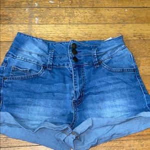 Blue denim shorts